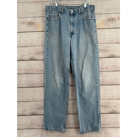 Vintage Levi's Y2K 550 Relaxed‎ Fit Distressed Jeans Men's 36x32 Blue Light Wash - Picture 1 of 15